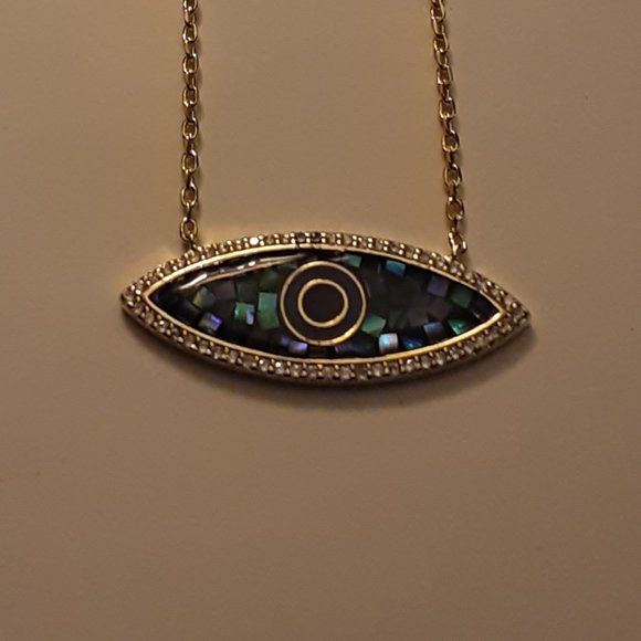 Justyna Kaminska Evil Eye Shell & Abalone Necklace - Picture 2 of 6